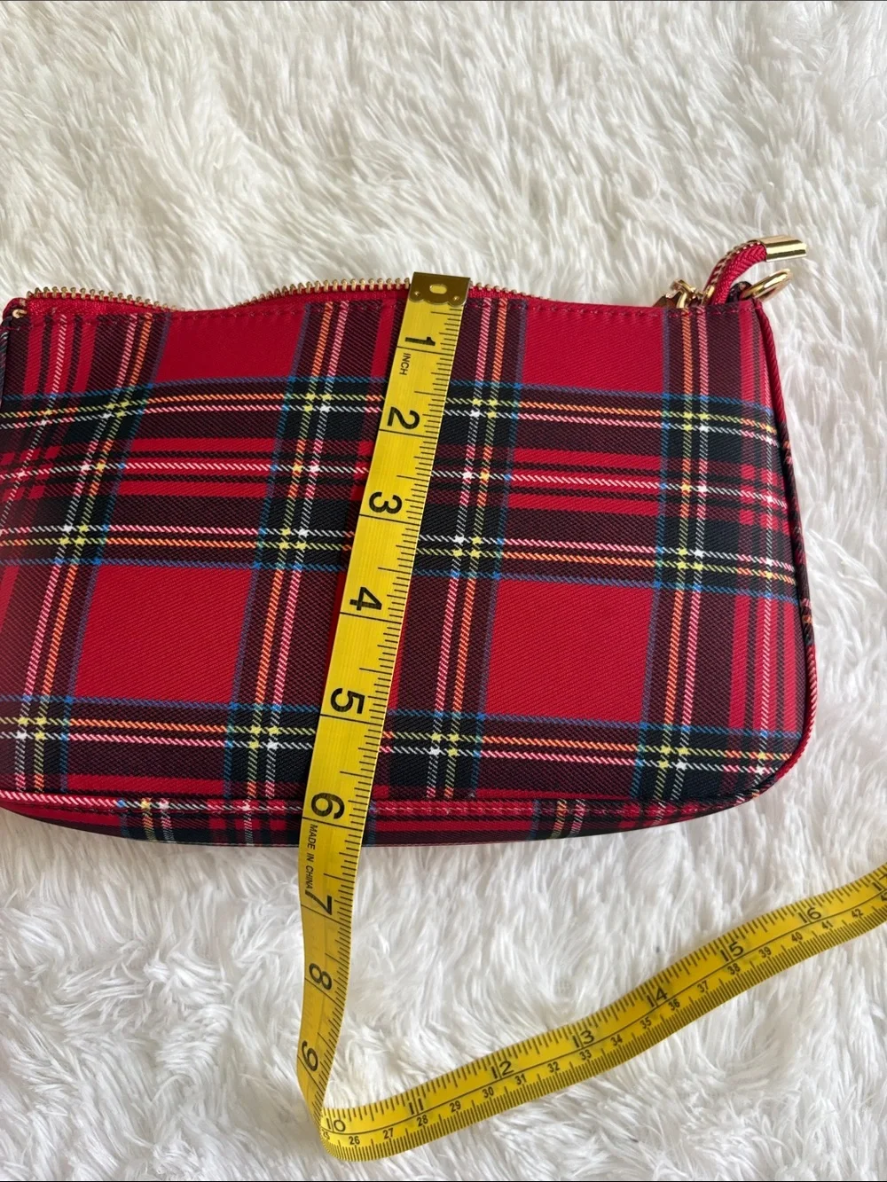 NWOT red plaid small crossbody